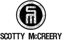 A white, weathered circle logo on black; inside, rough lines stack into SM, giving off a rugged, vintage vibe fit for adventurers.